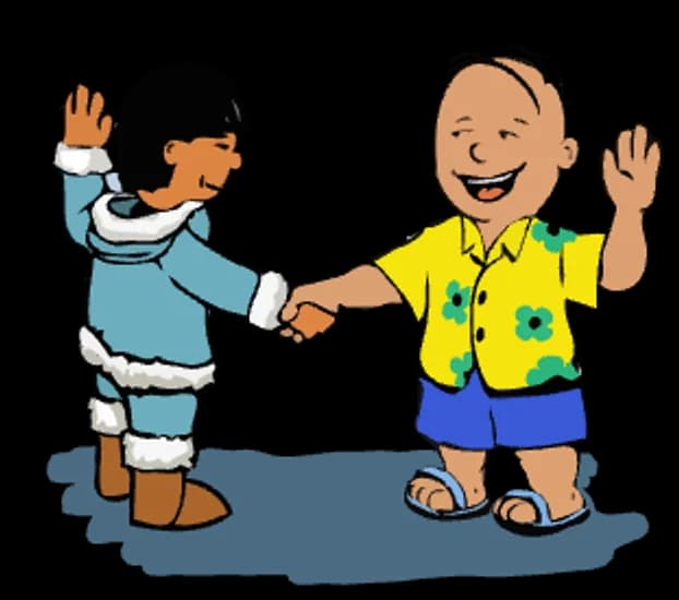 Eskimo handshake illustration